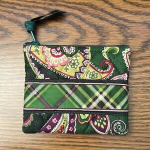 Vera Bradley Chelsea Green Zipper Coin Pouch